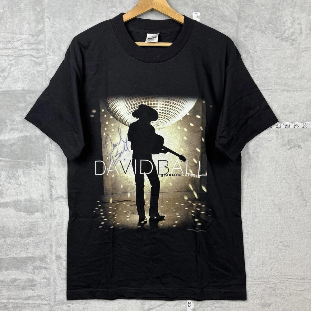 VTG David Ball Starlite Lounge Tour Tee L Made in USA Murina Autographed Band